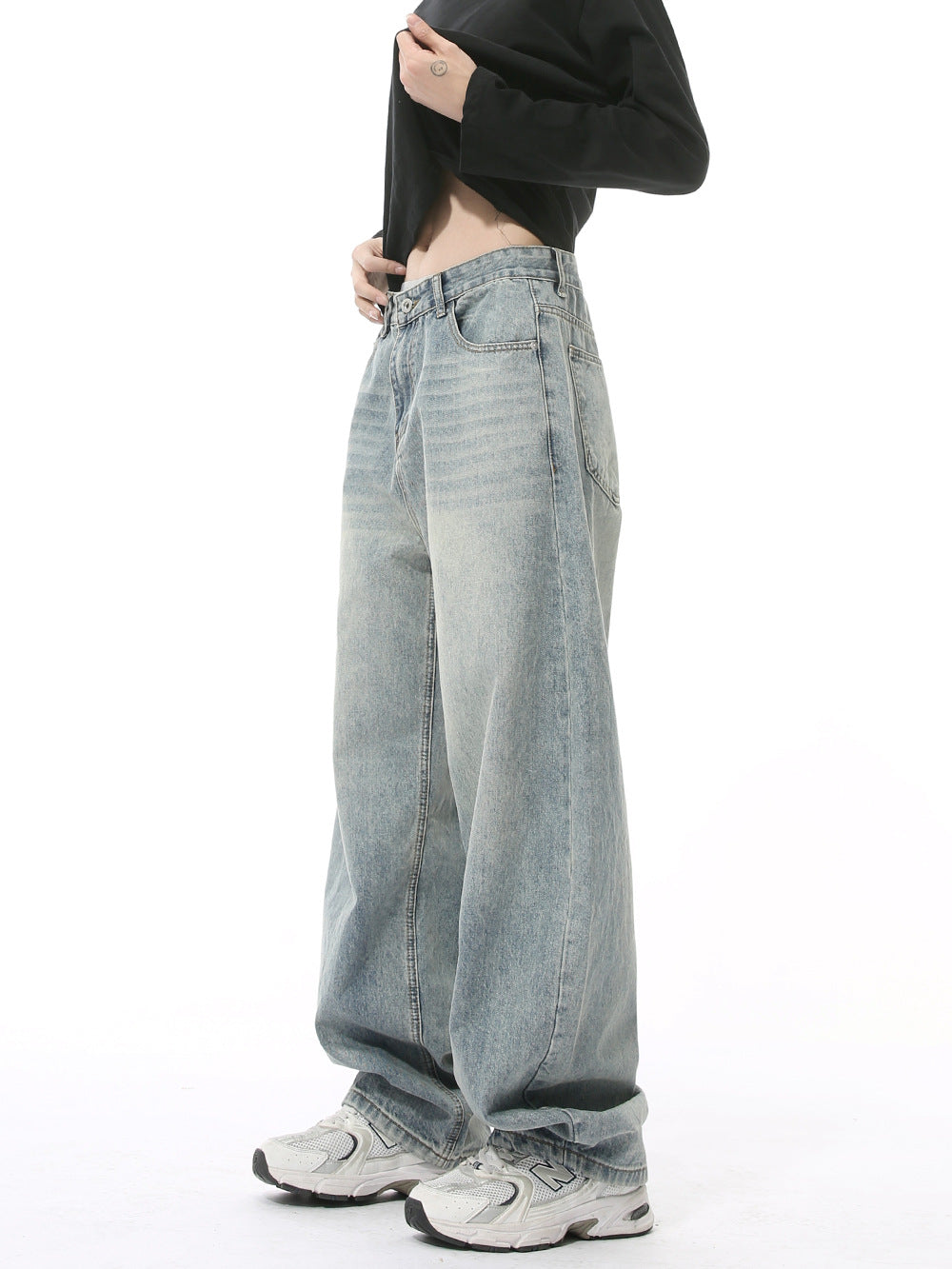 MTLCLOTHES ™ Men's Scimitar Cut Wide Leg Jeans