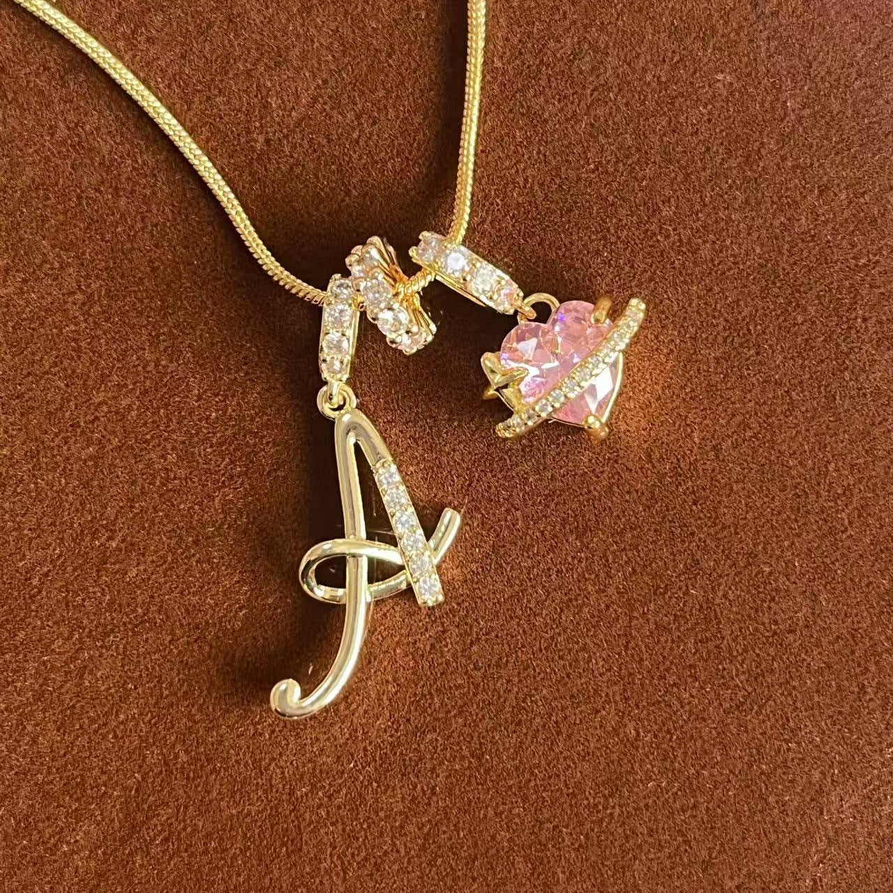 26 Letters Heart 18K Gold Plated Necklace