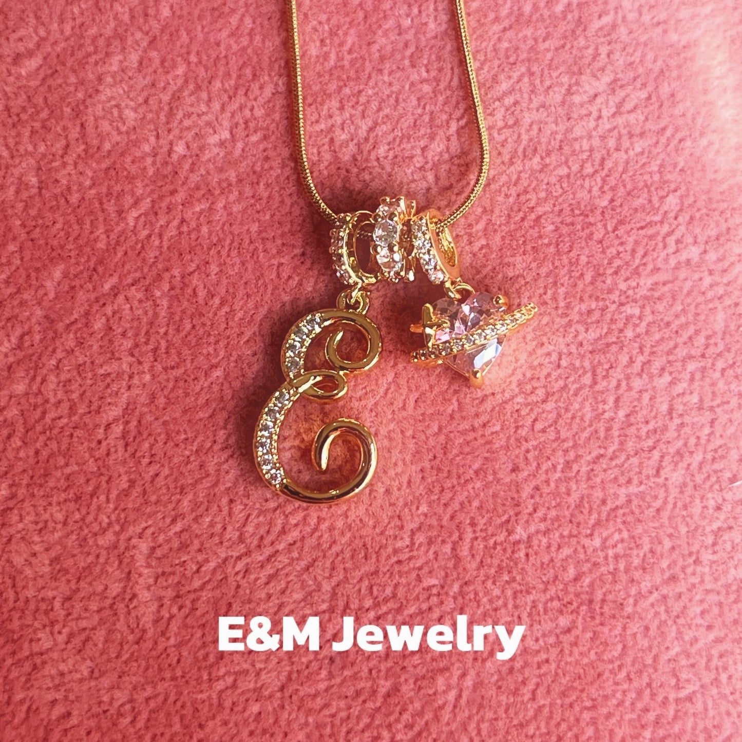 26 Letters Heart 18K Gold Plated Necklace