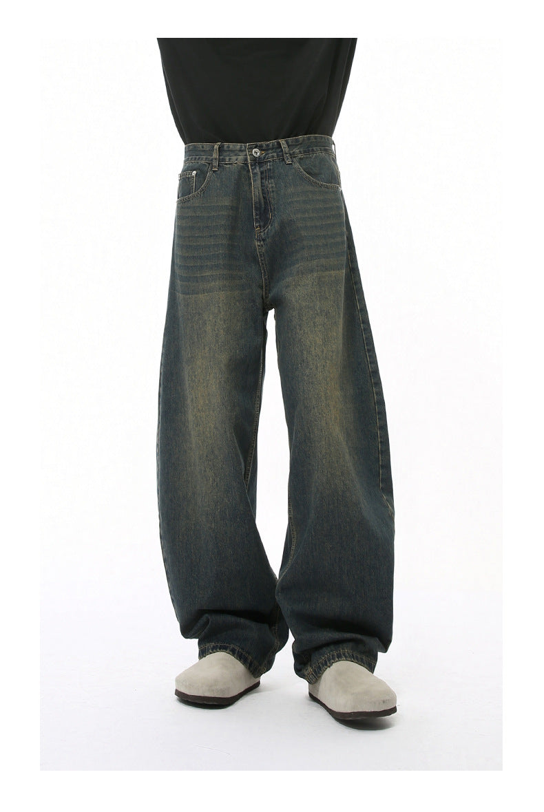 MTLCLOTHES ™ Men's Scimitar Cut Wide Leg Jeans