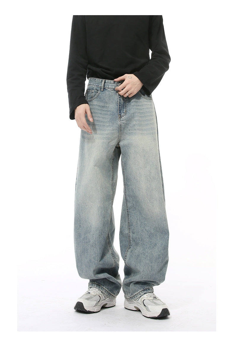 MTLCLOTHES ™ Men's Scimitar Cut Wide Leg Jeans