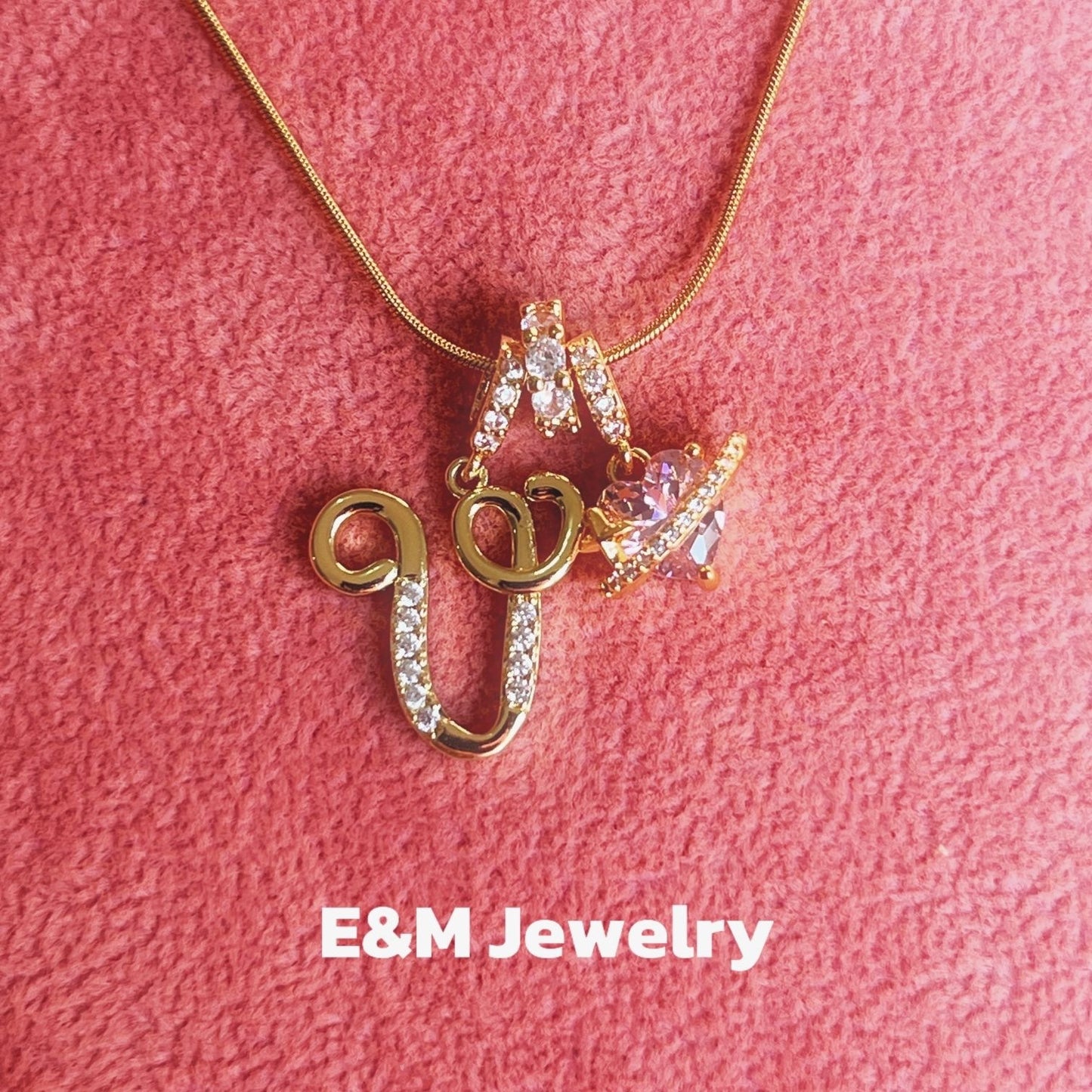 26 Letters Heart 18K Gold Plated Necklace
