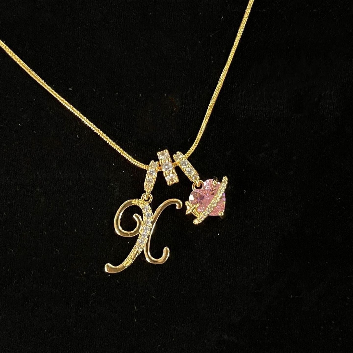 26 Letters Heart 18K Gold Plated Necklace
