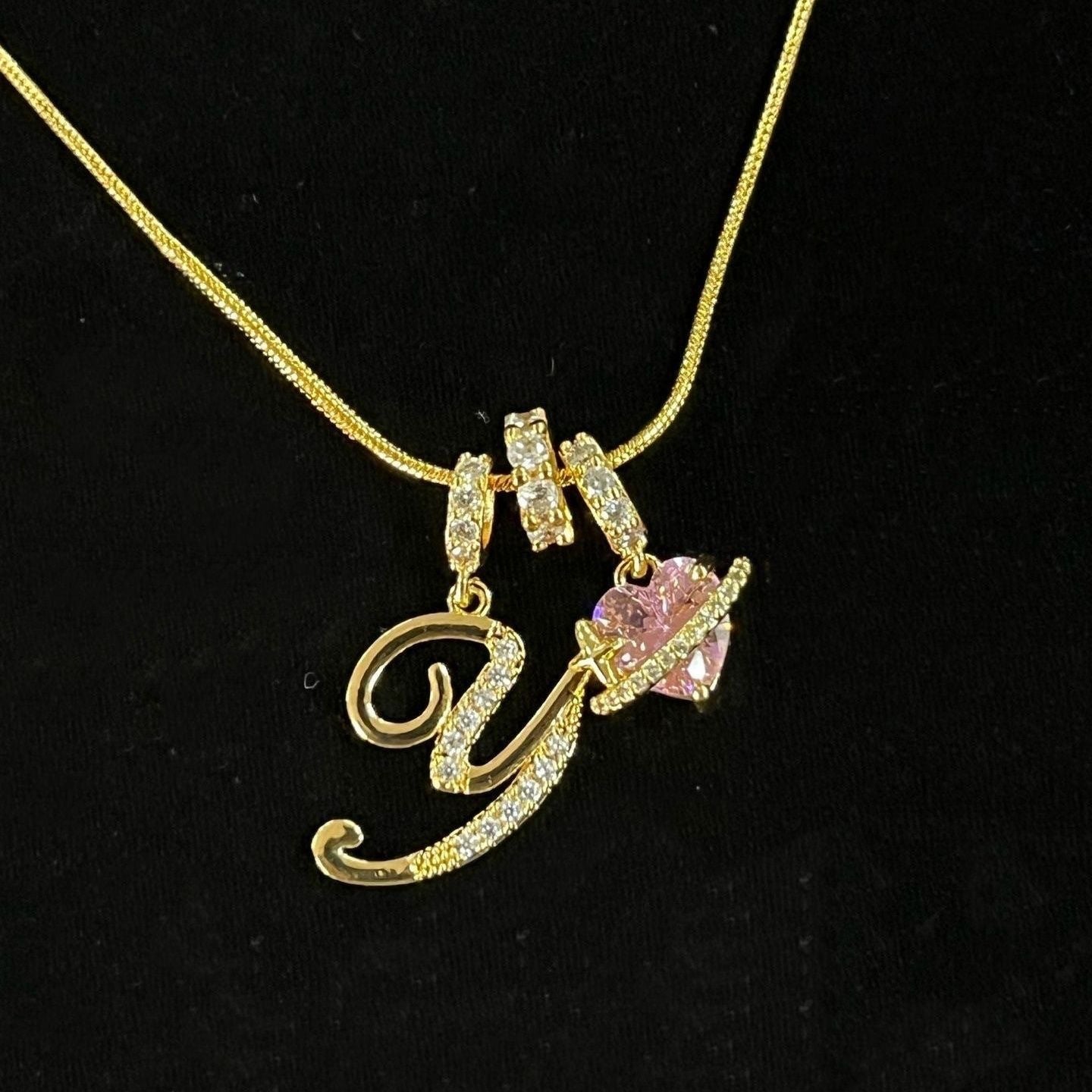 26 Letters Heart 18K Gold Plated Necklace