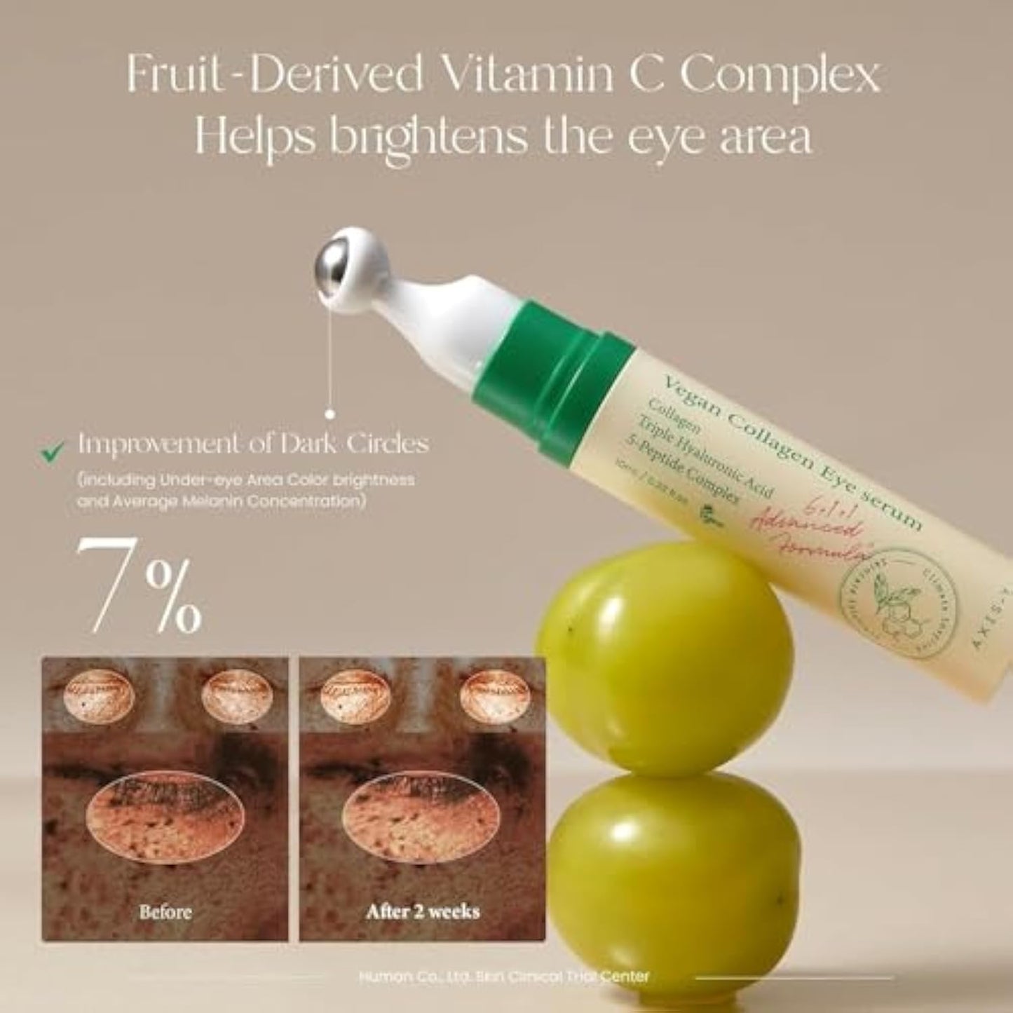 Vegan Collagen Eye Serum – With Triple Hyaluronic Acid and 5-Peptide Complex
