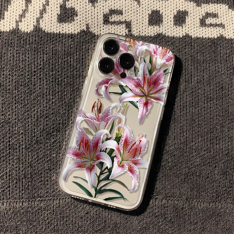 Lily Flower Pattern with iPhone Case for Women Girls
