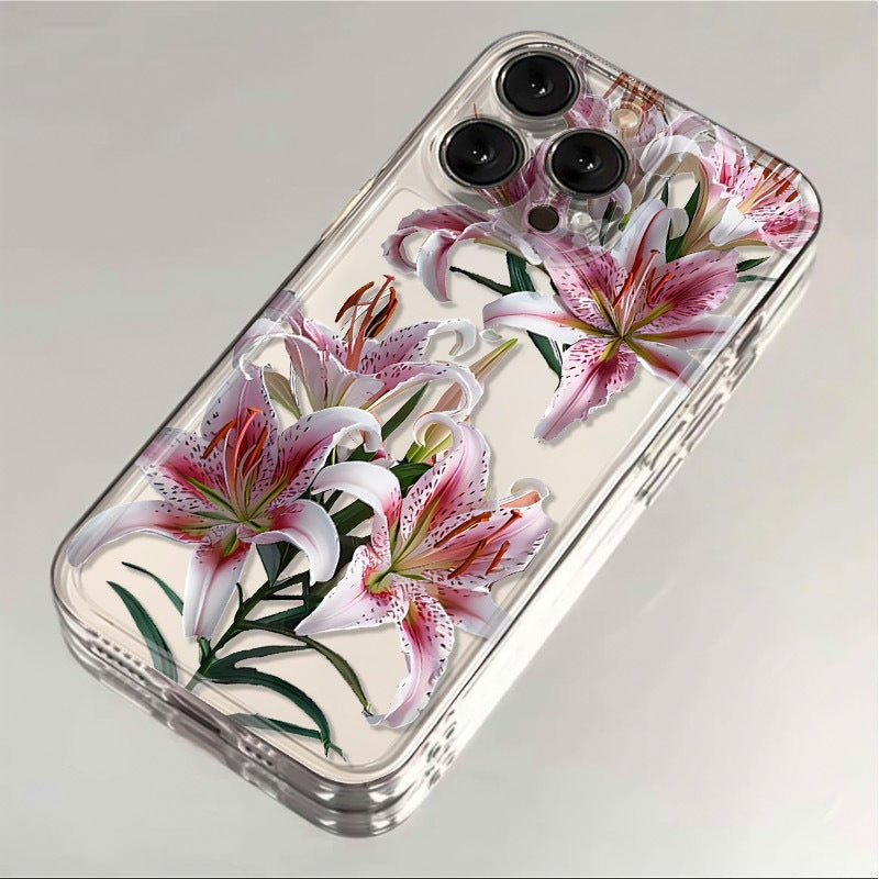 Lily Flower Pattern with iPhone Case for Women Girls