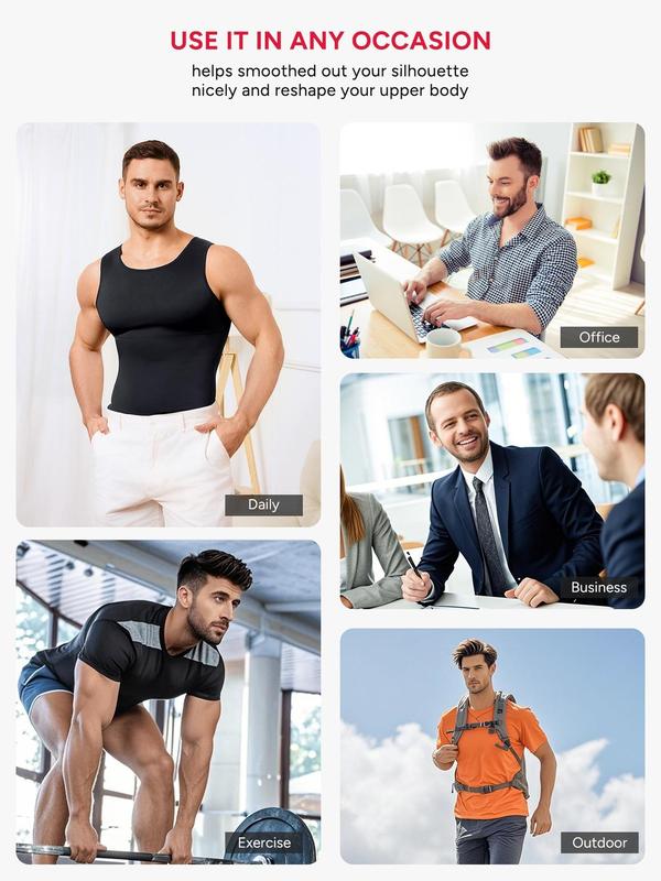 【Nebility】 Men's Basic Compression Shapewear Vest
