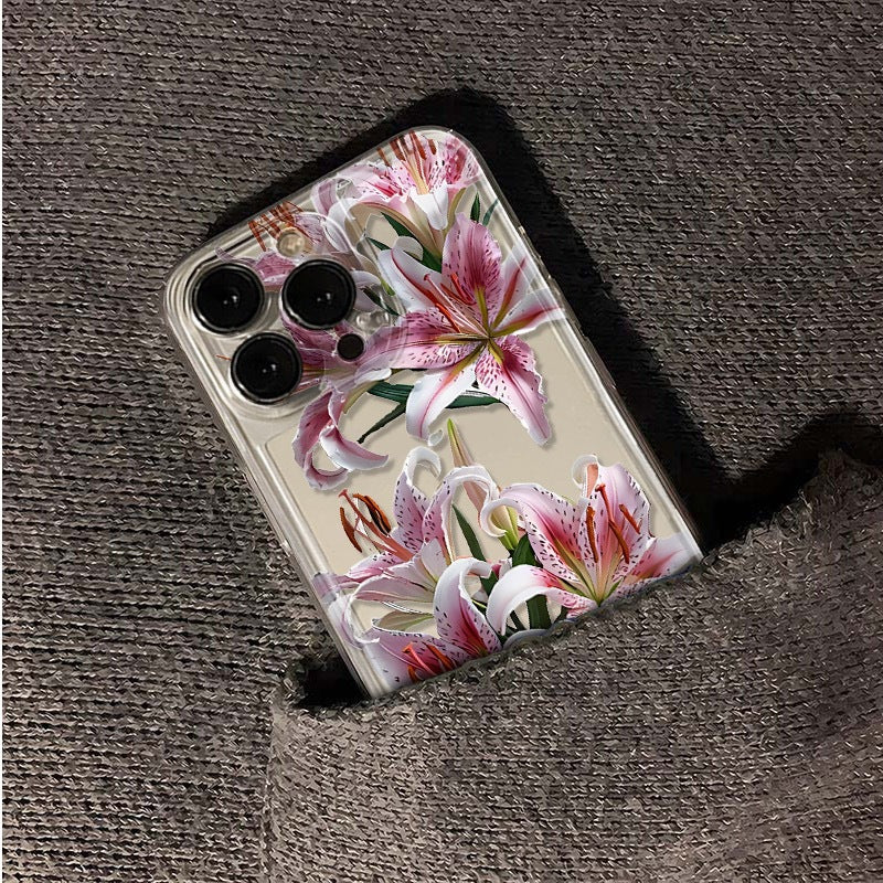 Lily Flower Pattern with iPhone Case for Women Girls