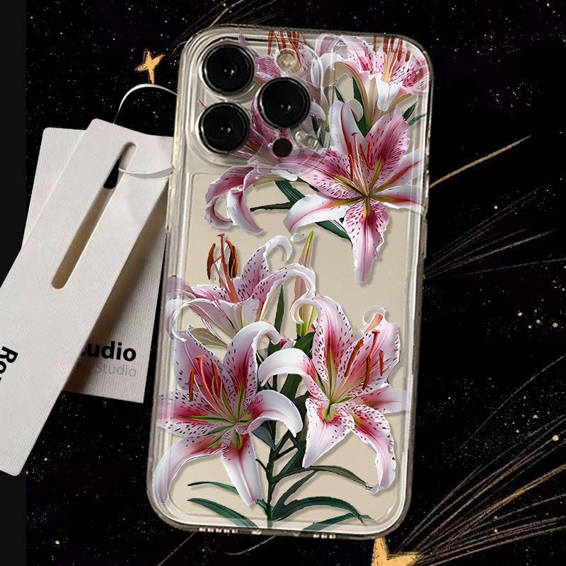 Lily Flower Pattern with iPhone Case for Women Girls