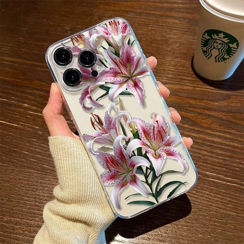 Lily Flower Pattern with iPhone Case for Women Girls