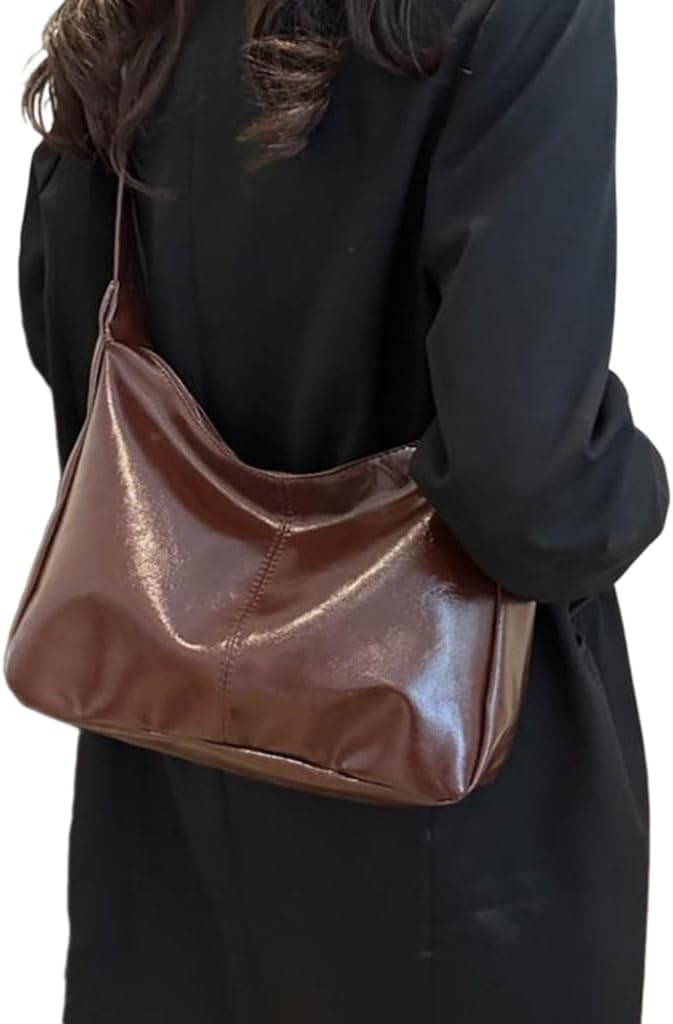 Fall Fashion Stylish Vintage Shoulder Bag for Women PU Underarm Bags Handbag Purse with Zipper Closure