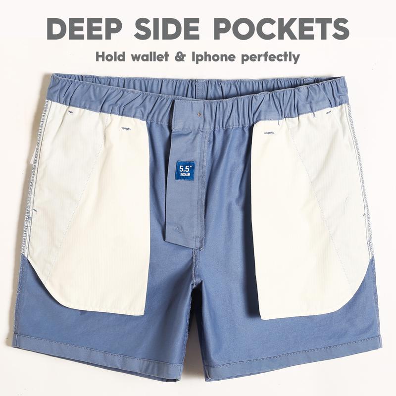 5.5 Inch Cotton Casual Wear Shorts - Mesh Fabric, Pockets, Zipper, Comfortable Fit, Ideal for Men Tropical Wetsuit Belt Spandex Menswear Plain Beige