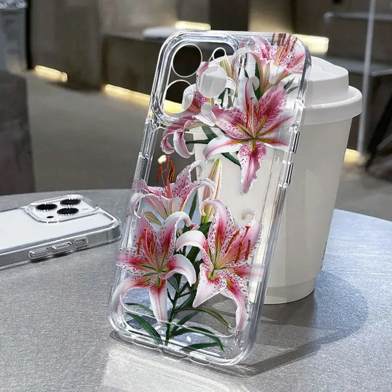 Lily Flower Pattern with iPhone Case for Women Girls