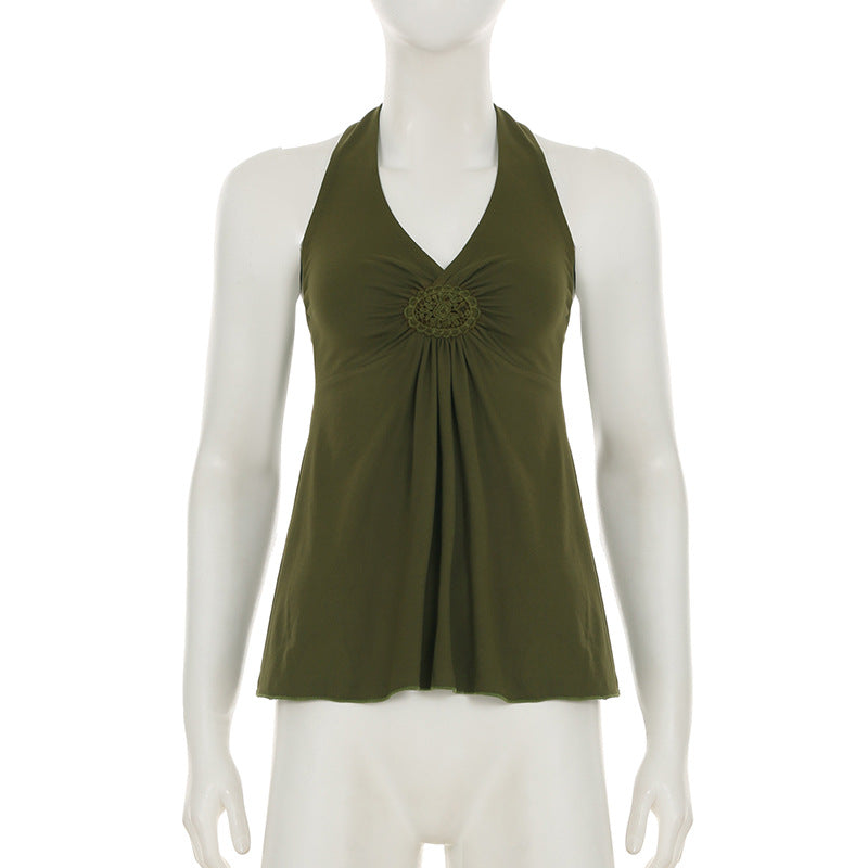 Halter - Neck Gathered Front Top