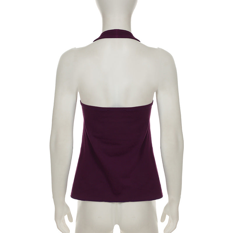 Halter - Neck Gathered Front Top
