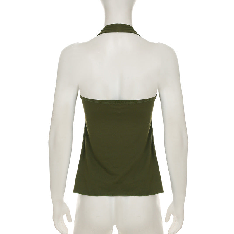 Halter - Neck Gathered Front Top