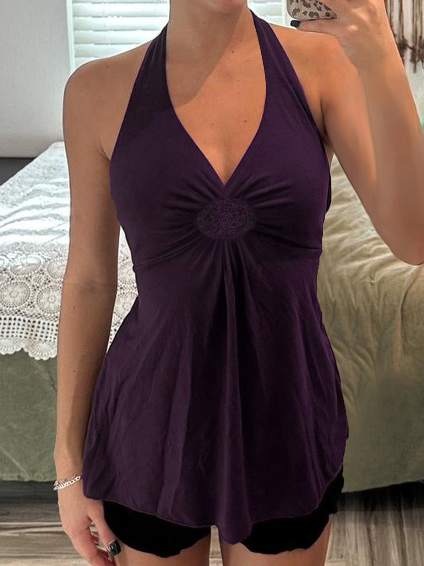Halter - Neck Gathered Front Top