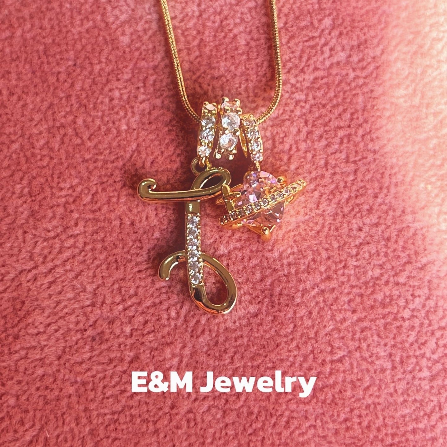 26 Letters Heart 18K Gold Plated Necklace