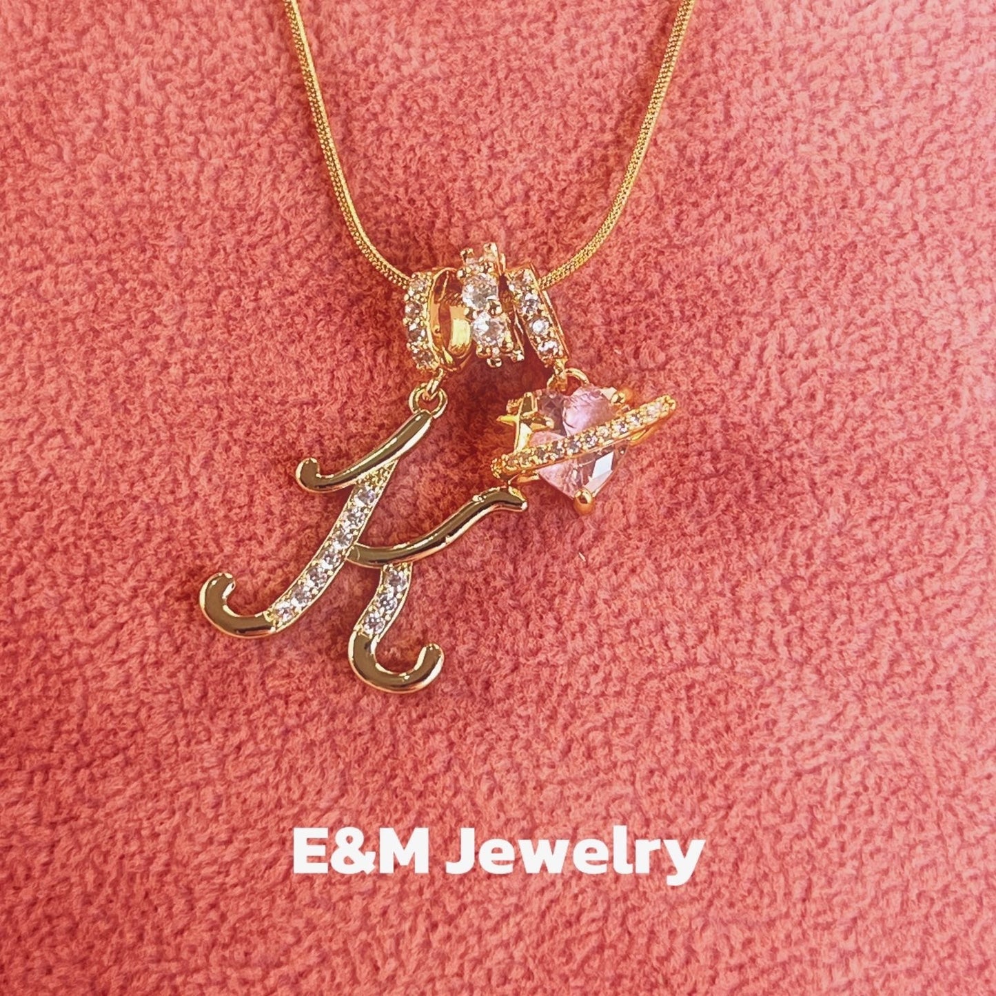 26 Letters Heart 18K Gold Plated Necklace