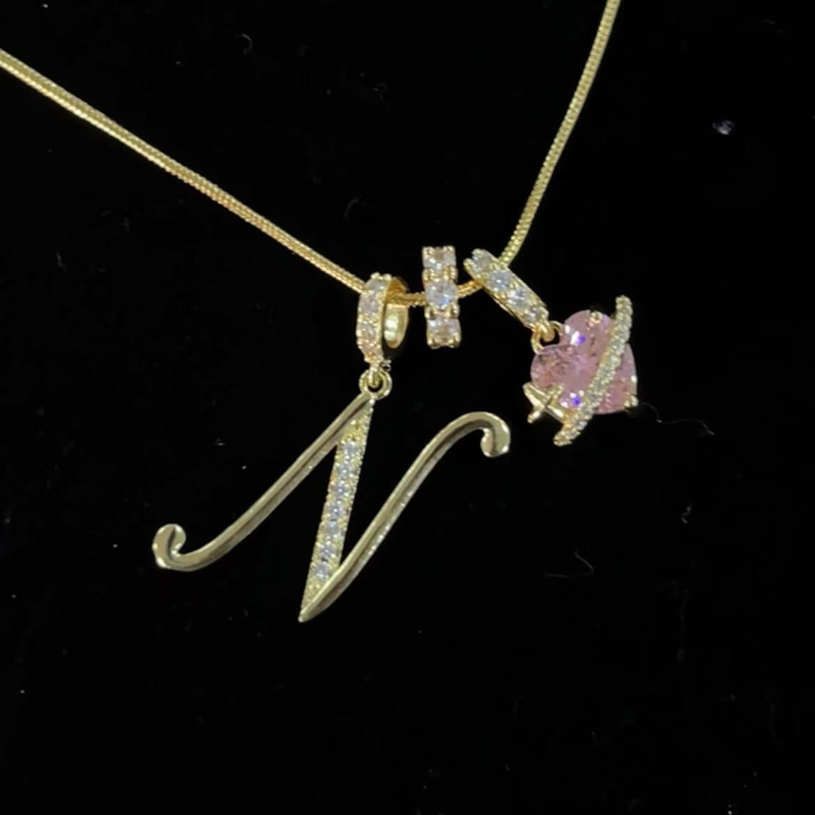 26 Letters Heart 18K Gold Plated Necklace
