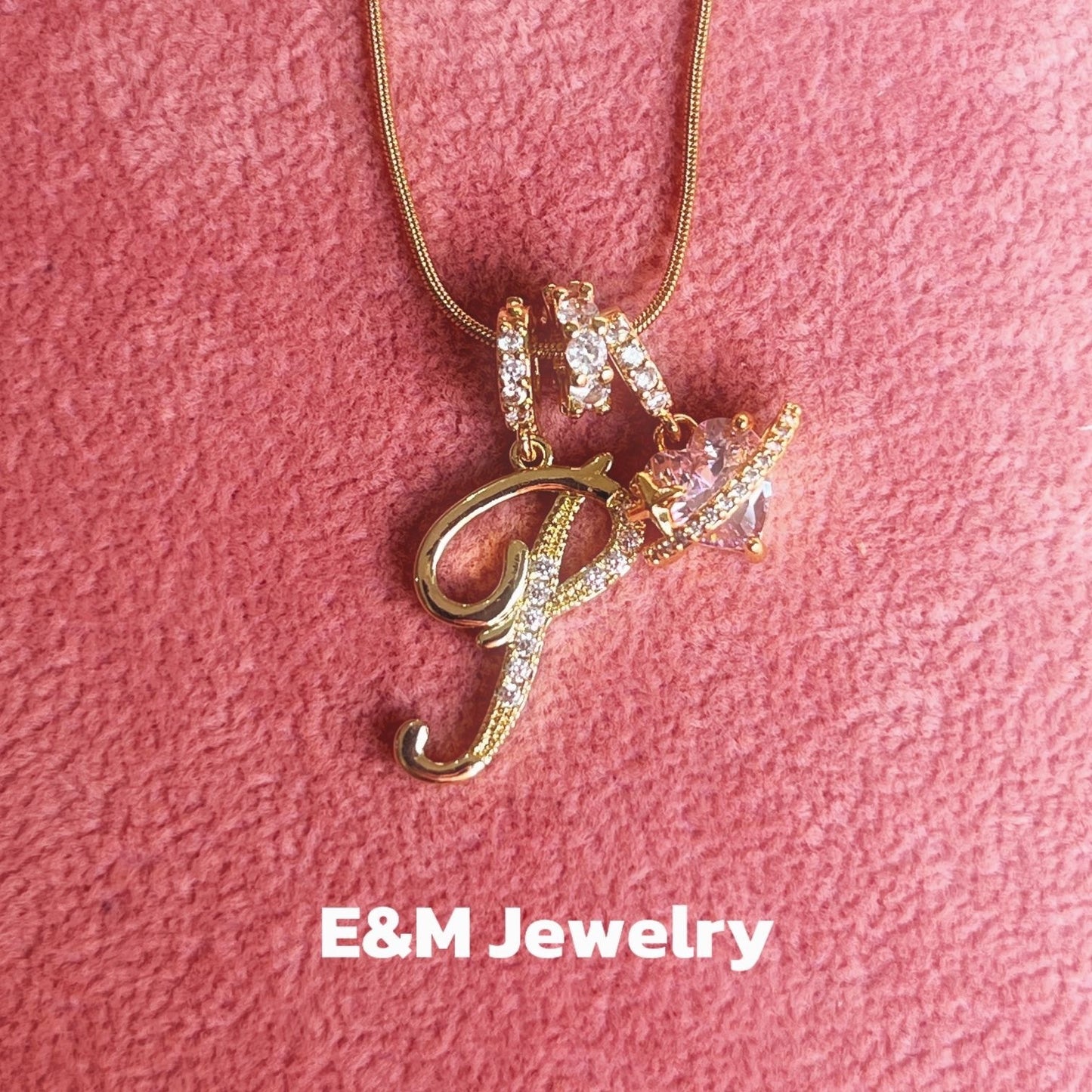 26 Letters Heart 18K Gold Plated Necklace