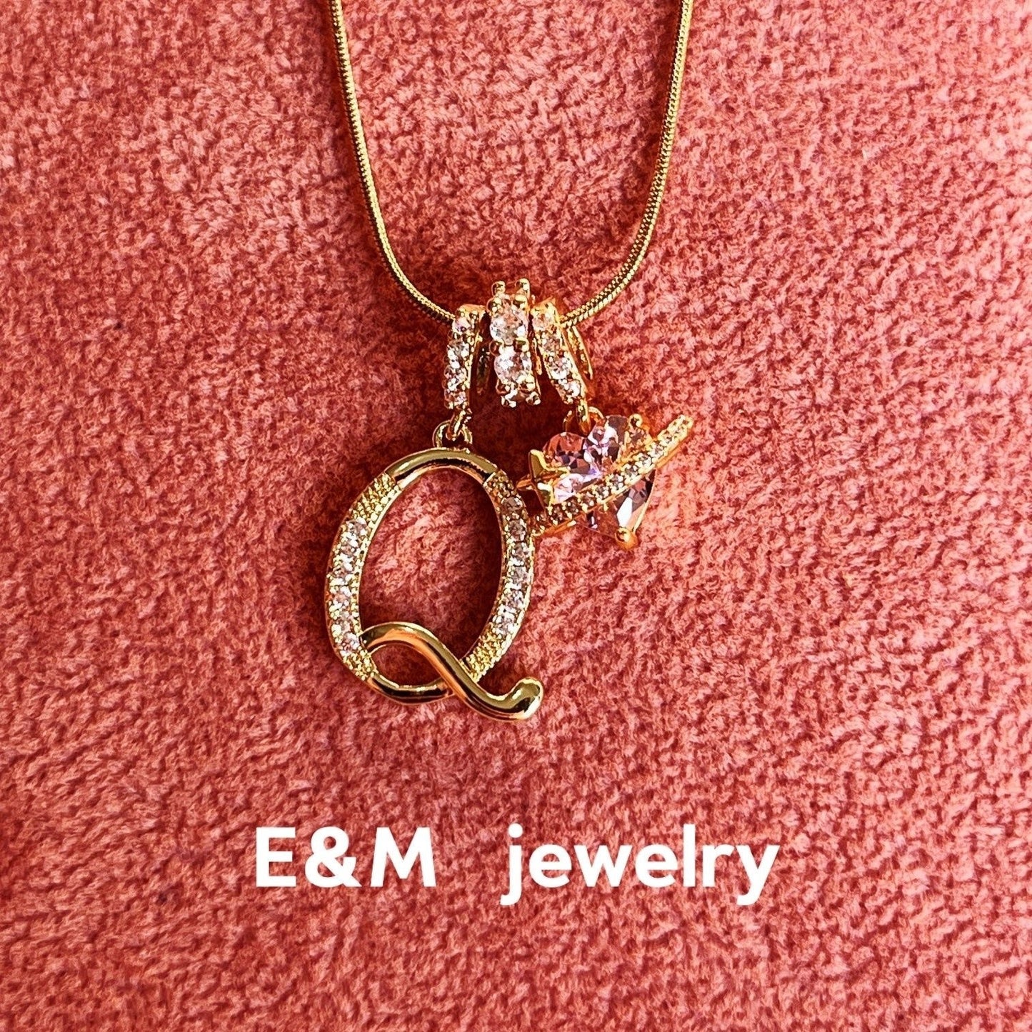 26 Letters Heart 18K Gold Plated Necklace