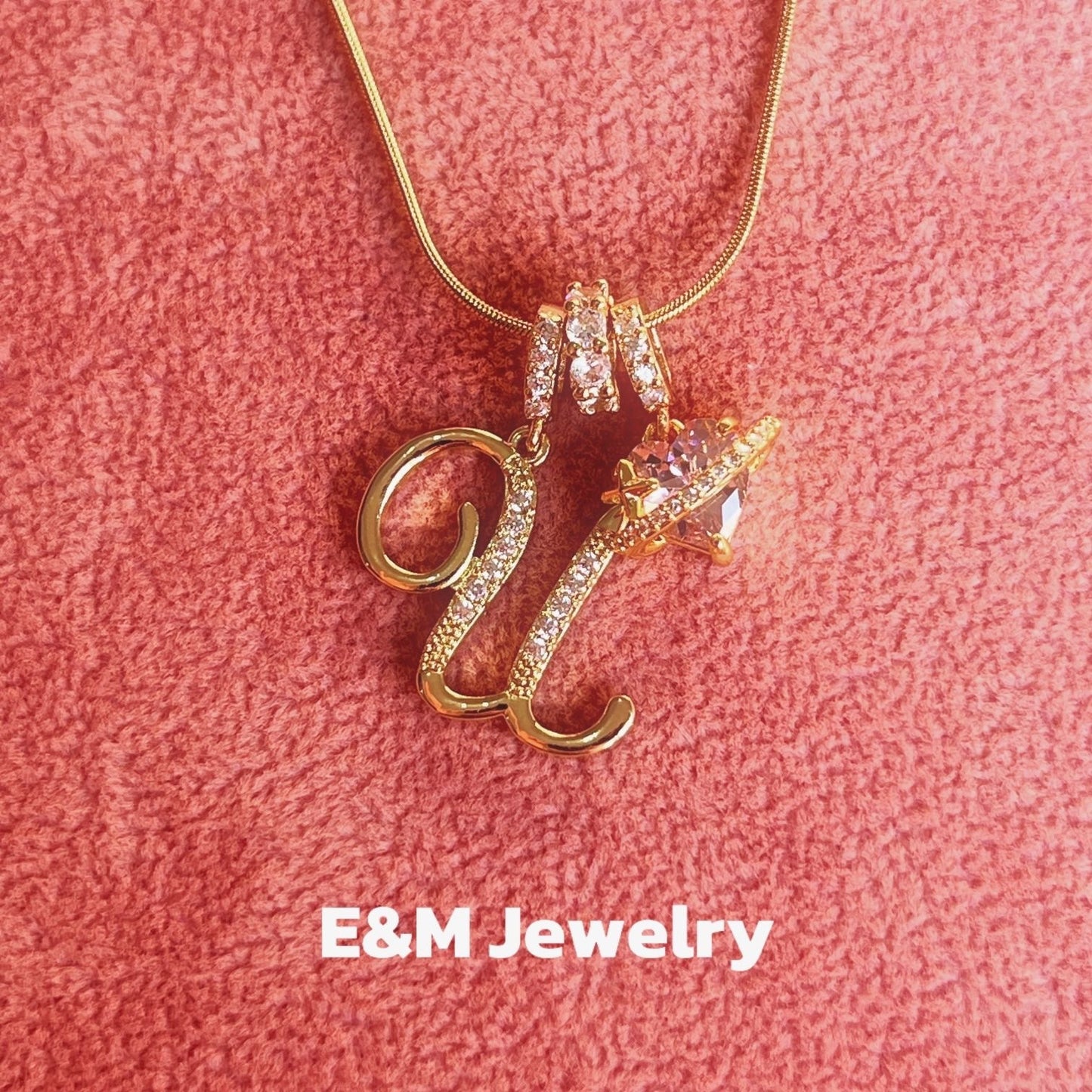 26 Letters Heart 18K Gold Plated Necklace