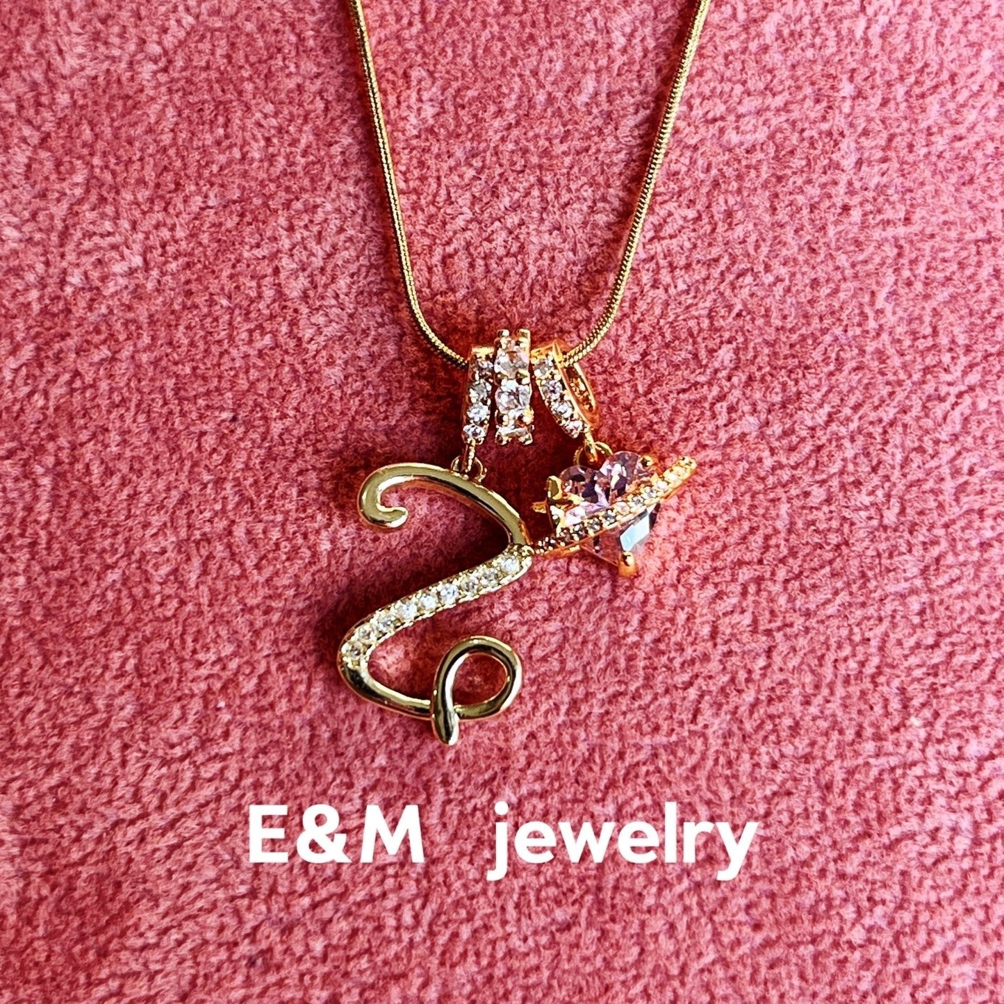 26 Letters Heart 18K Gold Plated Necklace