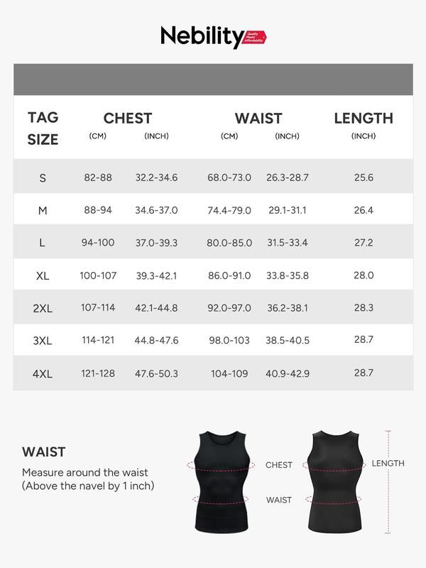 【Nebility】 Men's Basic Compression Shapewear Vest