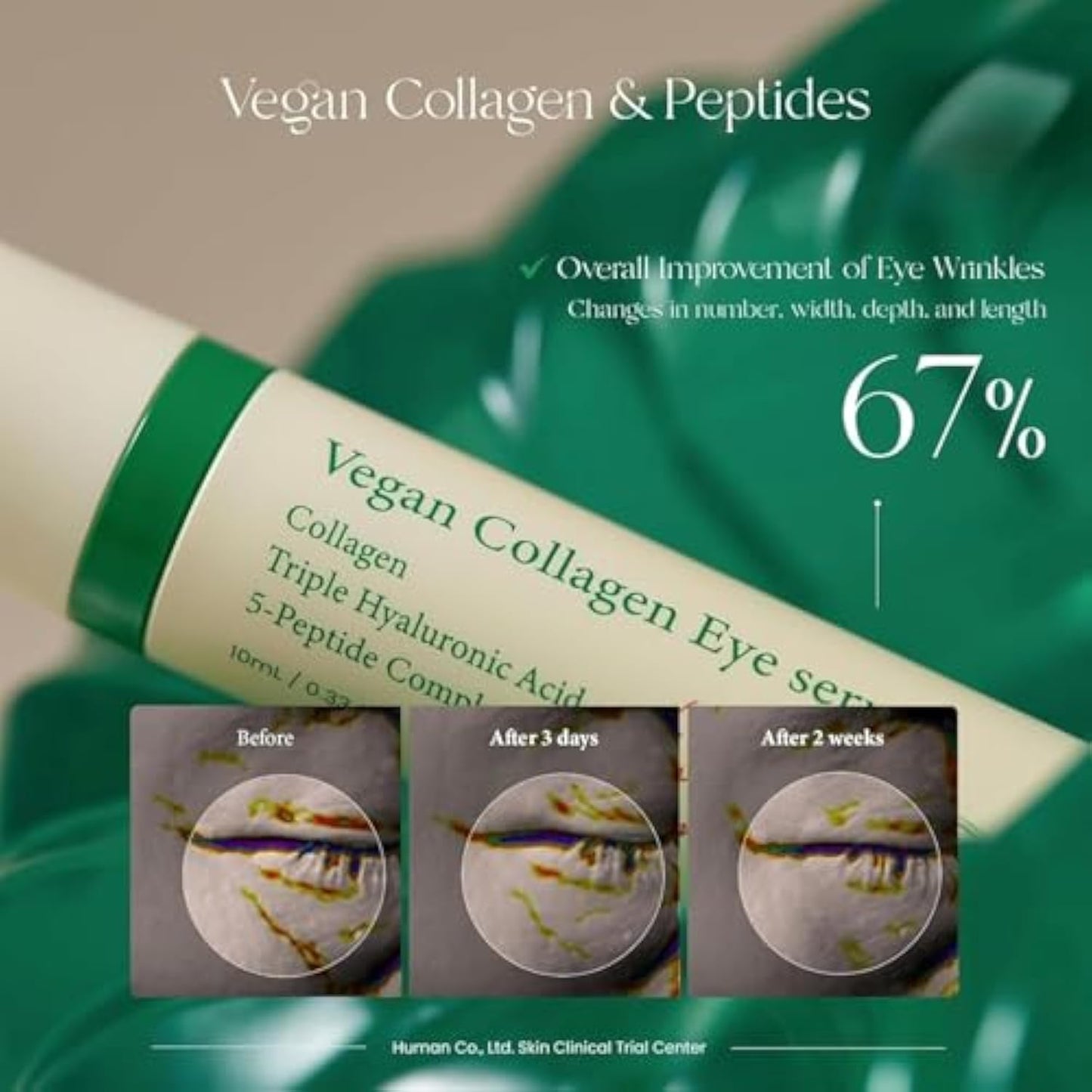 Vegan Collagen Eye Serum – With Triple Hyaluronic Acid and 5-Peptide Complex