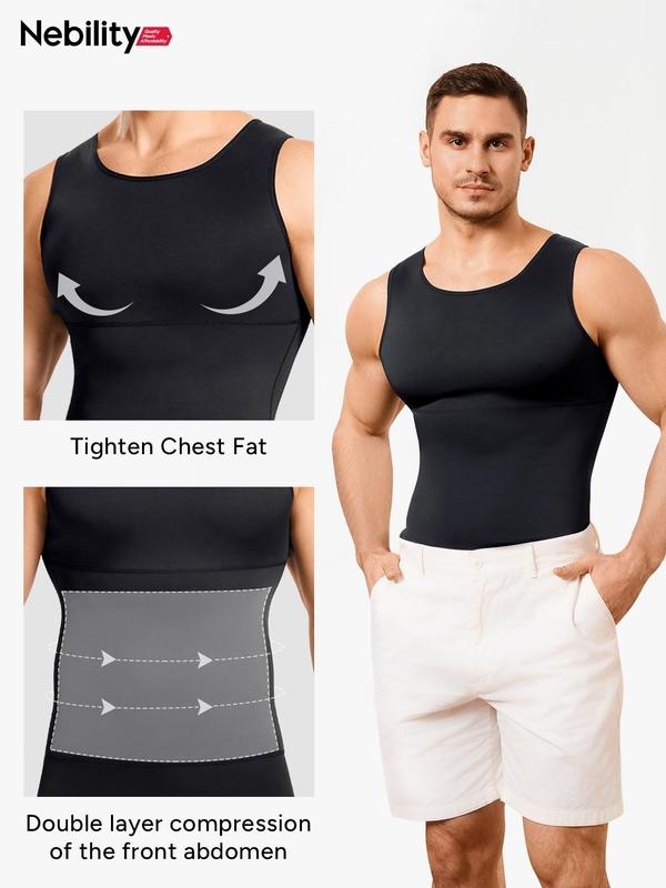 【Nebility】 Men's Basic Compression Shapewear Vest