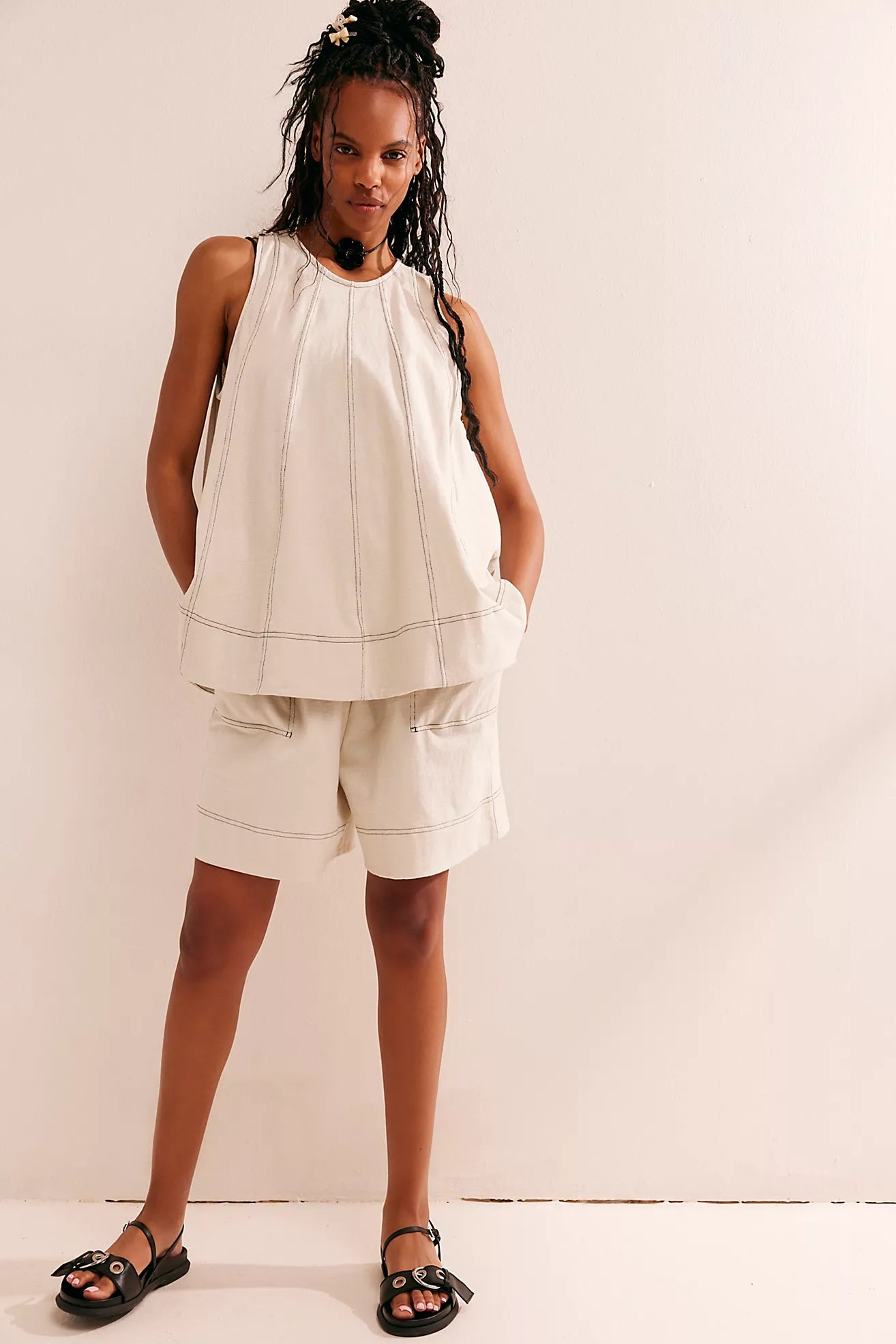 Solid Color Sleeveless Sets