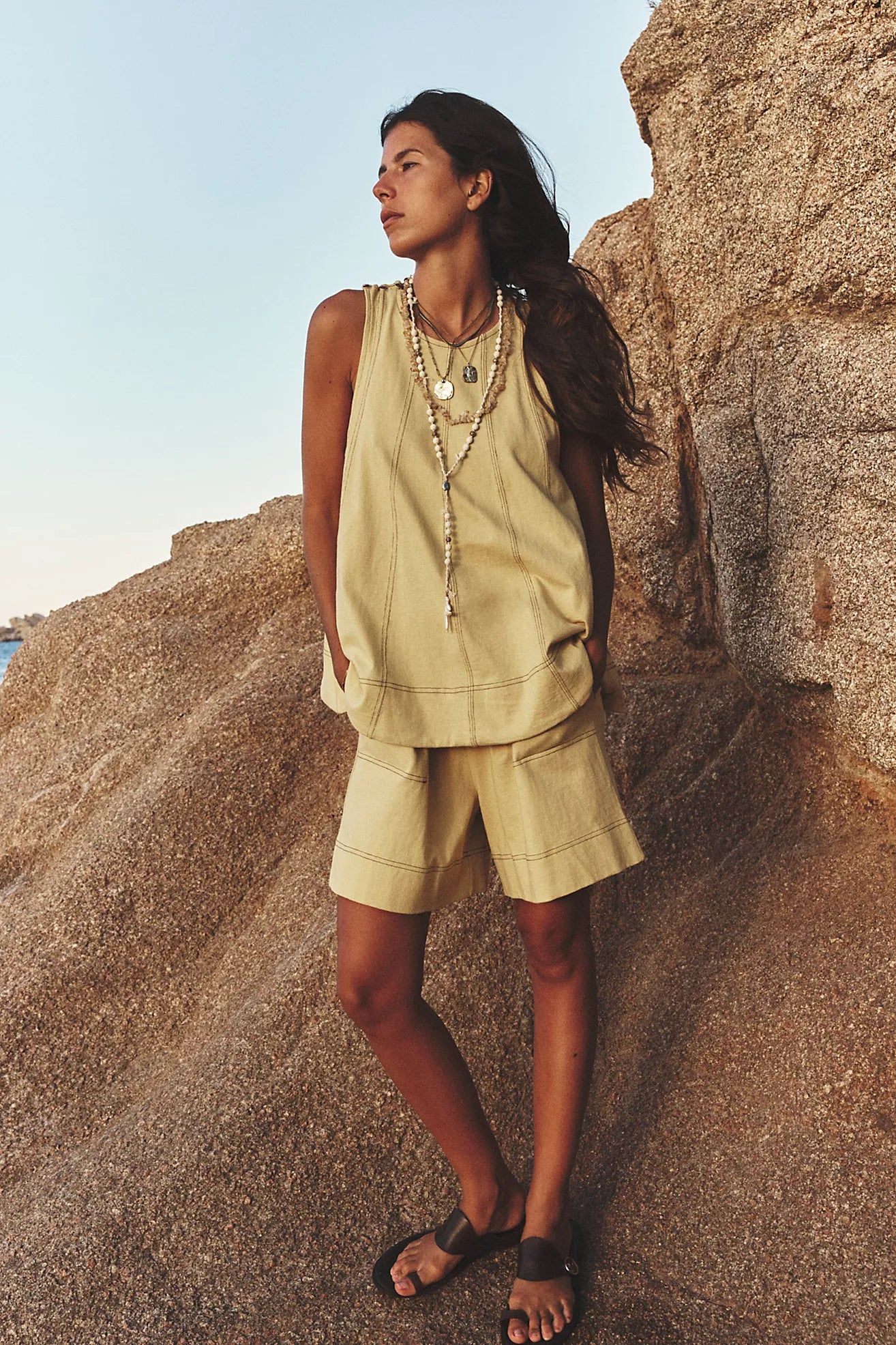 Solid Color Sleeveless Sets