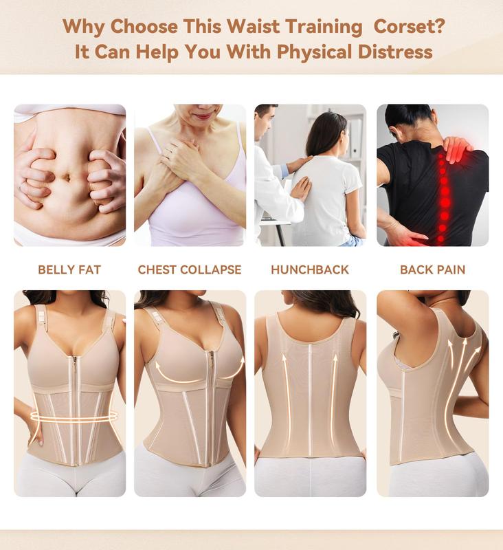 SHAPSHE Waist Shapewear for Women with Bra Tummy Control Girdle Workout Shapewear with Adjustable Shoulder Strap