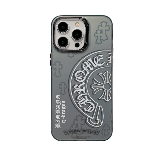 Chrome Hearts Style Silver Shockproof Phone Case