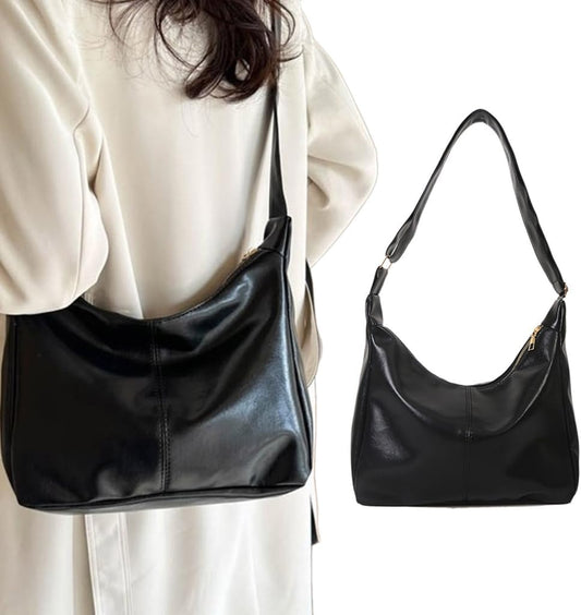 Fall Fashion Stylish Vintage Shoulder Bag for Women PU Underarm Bags Handbag Purse with Zipper Closure