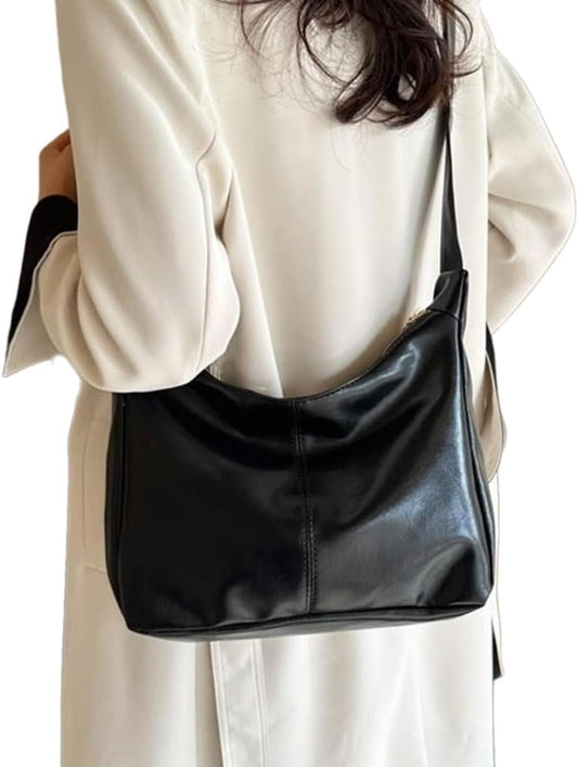Fall Fashion Stylish Vintage Shoulder Bag for Women PU Underarm Bags Handbag Purse with Zipper Closure