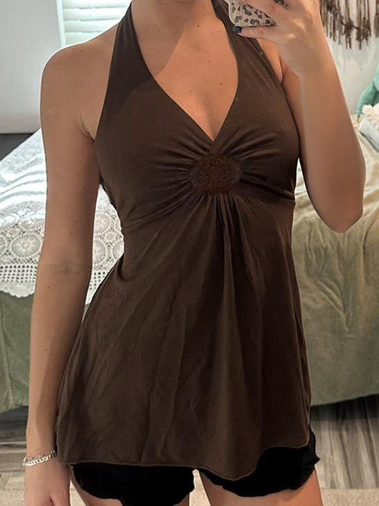 Halter - Neck Gathered Front Top