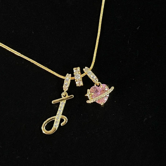 26 Letters Heart 18K Gold Plated Necklace